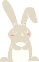 lapin de dessin animé de style plat couleur vecteur