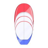 une illustration vectorielle plane d'une planche de surf vecteur