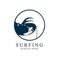 conception de modèle de vecteur de logo de surf