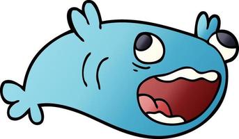 dessin animé doodle d'un poisson vecteur