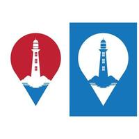 image d'icône de modèle de logo de phare créatif vecteur