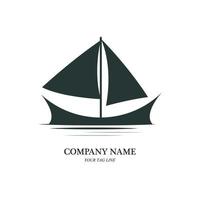 logo de bateau à voile et vecteur de symbole