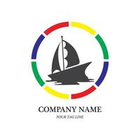 logo de bateau à voile et vecteur de symbole