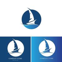 logo de bateau à voile et vecteur de symbole