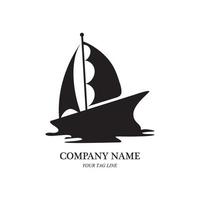 logo de bateau à voile et vecteur de symbole