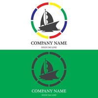 logo de bateau à voile et vecteur de symbole