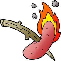 doodle de dessin animé d'un hot-dog vecteur