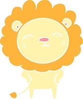lion de dessin animé de style plat couleur vecteur