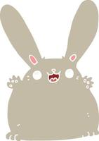 lapin de dessin animé de style plat couleur vecteur