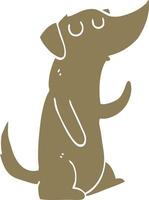 chien de dessin animé de style plat couleur vecteur