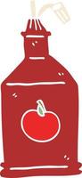 dessin animé doodle ketchup aux tomates vecteur