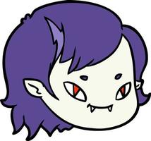 visage de fille vampire dessin animé vecteur