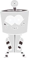 robot de dessin animé de style plat couleur heureux vecteur