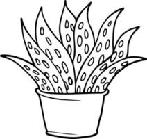 dessin au trait dessin animé plante d'intérieur vecteur