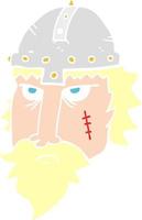 illustration en couleur plate d'un guerrier viking de dessin animé vecteur