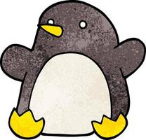 dessin animé doodle pingouin dansant vecteur