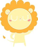 lion de dessin animé de style plat couleur vecteur