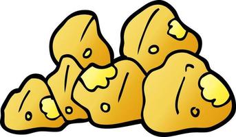dessin animé doodle grappes d'or vecteur