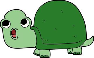 dessin animé doodle tortue choquée vecteur