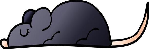 dessin animé doodle rat noir vecteur