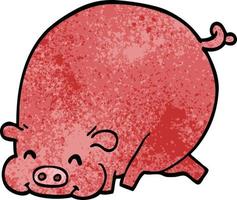 dessin animé doodle gros cochon vecteur