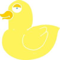 illustration en couleur plate d'un canard de dessin animé vecteur