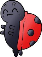 coccinelle de dessin animé mignon vecteur