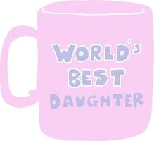 tasse de la meilleure fille du monde vecteur