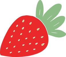 fraise de dessin animé de style couleur plat vecteur