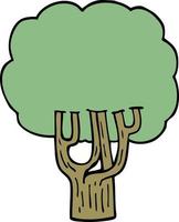 dessin animé doodle arbre fleuri vecteur