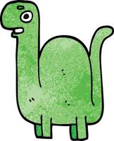 dessin animé doodle dinosaure préhistorique vecteur