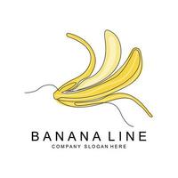 création de logo de banane, vecteur de fruits avec style d'art en ligne, illustration de papier peint de marque de produit