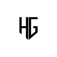 création de logo de lettre hg avec un fond blanc dans l'illustrateur. logo vectoriel, dessins de calligraphie pour logo, affiche, invitation, etc. vecteur