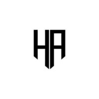 création de logo de lettre ha avec un fond blanc dans l'illustrateur. logo vectoriel, dessins de calligraphie pour logo, affiche, invitation, etc. vecteur
