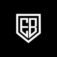 création de logo de lettre eb avec fond noir dans l'illustrateur. logo vectoriel, dessins de calligraphie pour logo, affiche, invitation, etc. vecteur