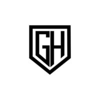 création de logo de lettre gh avec un fond blanc dans l'illustrateur. logo vectoriel, dessins de calligraphie pour logo, affiche, invitation, etc. vecteur