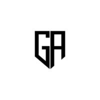 création de logo de lettre ga avec un fond blanc dans l'illustrateur. logo vectoriel, dessins de calligraphie pour logo, affiche, invitation, etc. vecteur