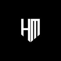 création de logo de lettre hm avec fond noir dans l'illustrateur. logo vectoriel, dessins de calligraphie pour logo, affiche, invitation, etc. vecteur