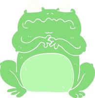 illustration en couleur plate d'une grenouille drôle de dessin animé vecteur