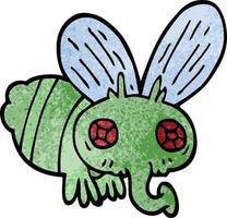 doodle de dessin animé d'une mouche vecteur
