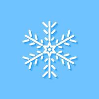 icône blanche de flocon de neige sur le fond bleu, vecteur. vecteur