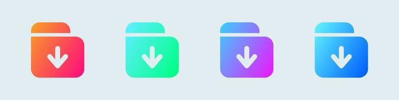 archiver l'icône solide en dégradé de couleurs. dossier signe illustration vectorielle. vecteur