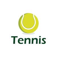 logo de tennis avec modèle de raquette et slogan vecteur