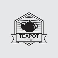 boisson café et thé théière logo vector illustration design