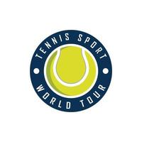 logo de tennis avec modèle de raquette et slogan vecteur