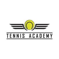 logo de tennis avec modèle de raquette et slogan vecteur