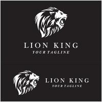 logo de lion créatif avec modèle de slogan vecteur