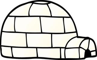 igloo de glace doodle dessin animé vecteur