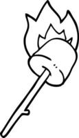 dessin au trait dessin animé guimauve sur bâton vecteur
