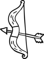 dessin au trait dessin animé arc et flèche vecteur